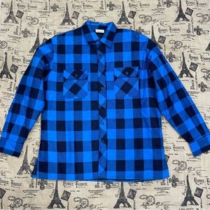 Pioneer Pace NWOT! Blue/Black Plaid Warm  Padded Long Sleeve Button Down Shirt